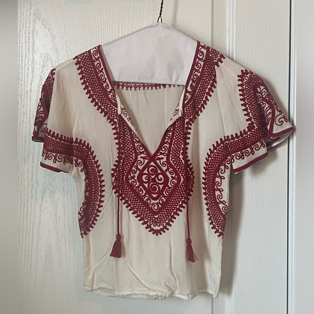 Forever 21 Paisley Embroidered Blouse